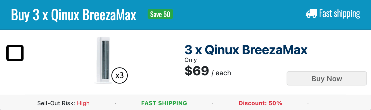Qinux BreezaMax 50% Discount For Triple Package